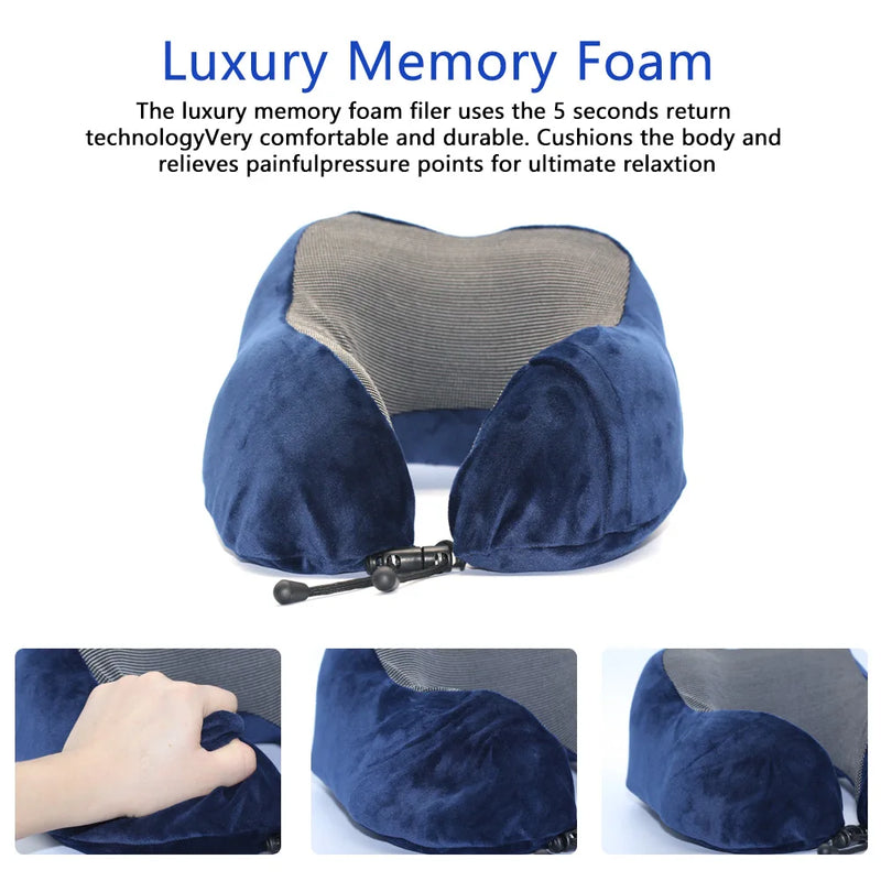 Almofadas de pescoço de espuma de memória em forma de u macio travesseiro de viagem massagem pescoço travesseiro dormir avião travesseiro cervical cuidados de saúde cama